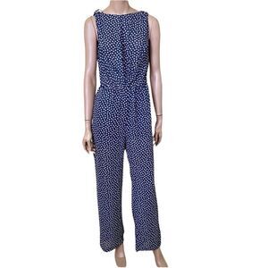 ZARA blue & white floral print jumpsuit S